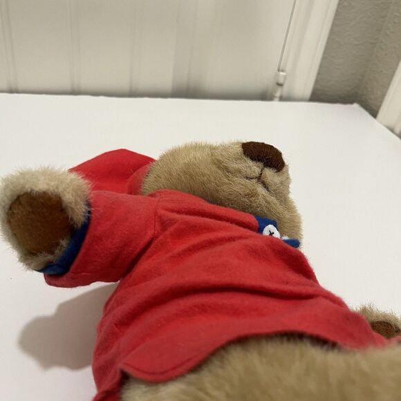 Applause Bedtime Brown Teddy Bear Plush 11" Red Gown Night Cap Stuffed Animal - Picture 11 of 12